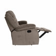 Lexicon Jarita Microfiber Fabric Double Reclining Sofa in Chocolate