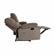 Lexicon Jarita Microfiber Fabric Double Reclining Sofa in Chocolate