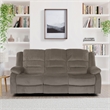 Lexicon Jarita Microfiber Fabric Double Reclining Sofa in Chocolate