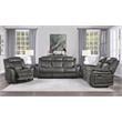 Lexicon Centeroak Microfiber Double Reclining Sofa in Gray