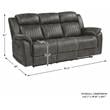 Lexicon Centeroak Microfiber Double Reclining Sofa in Gray