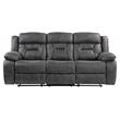 Lexicon Madrona Hill Traditional Microfiber Double Reclining Sofa in Gray
