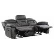 Lexicon Madrona Hill Traditional Microfiber Double Reclining Sofa in Gray