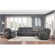 Lexicon Madrona Hill Traditional Microfiber Double Reclining Sofa in Gray