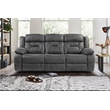 Lexicon Madrona Hill Traditional Microfiber Double Reclining Sofa in Gray
