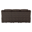 Lexicon Madrona Hill Traditional Microfiber Double Reclining Sofa in Dark Brown