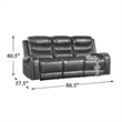 Lexicon Putnam Double Reclining Sofa with Drop-Down Cup Holders in Gray