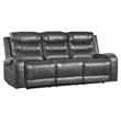 Lexicon Putnam Double Reclining Sofa with Drop-Down Cup Holders in Gray