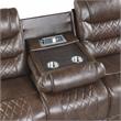 Lexicon Putnam Double Reclining Sofa with Drop-Down Cup Holders in Brown