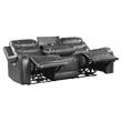 Lexicon Putnam Power Double Reclining Sofa with Drop-Down Cup Holders in Gray