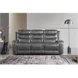 Lexicon Putnam Power Double Reclining Sofa with Drop-Down Cup Holders in Gray