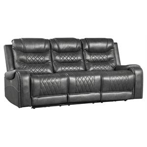 lexicon putnam power double reclining sofa with drop-down cup holders
