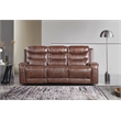 Lexicon Putnam Power Double Reclining Sofa with Drop-Down Cup Holders in Brown