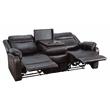 Lexicon Yerba Double Reclining Sofa with Drop-Down Cup Holders in Dark Brown