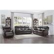 Lexicon Yerba Double Reclining Sofa with Drop-Down Cup Holders in Dark Brown