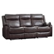 Lexicon Yerba Double Reclining Sofa with Drop-Down Cup Holders in Dark Brown