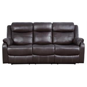 Lexicon Yerba Double Reclining Sofa with Drop-Down Cup Holders in Dark Brown