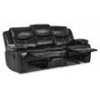 Lexicon Bastrop Faux Leather Gel Double Reclining Sofa in Black