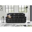 Lexicon Bastrop Faux Leather Gel Double Reclining Sofa in Black