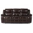 Lexicon Bastrop Faux Leather Gel Double Reclining Sofa in Brown