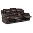 Lexicon Bastrop Faux Leather Gel Double Reclining Sofa in Brown
