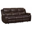 Lexicon Bastrop Faux Leather Gel Double Reclining Sofa in Brown