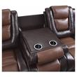 Lexicon Briscoe Double Reclining Sofa with Drop-Down Cup Holder in 2-Tone Brown