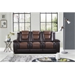 Lexicon Briscoe Double Reclining Sofa with Drop-Down Cup Holder in 2-Tone Brown