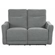 Lexicon Edition Contemporary ChenillePower Double Reclining Love Seat in Gray