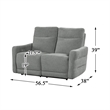 Lexicon Edition Contemporary ChenillePower Double Reclining Love Seat in Gray