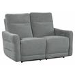 Lexicon Edition Contemporary ChenillePower Double Reclining Love Seat in Gray
