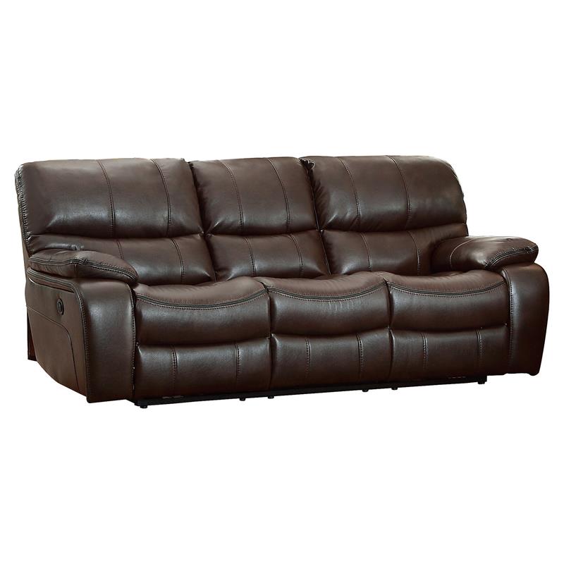 Lexicon Pecos Traditional Faux Leather, Traditional Style Leather Reclining Sofa