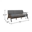 Lexicon Damala Mid-Century Solid Wood Frame Sofa in Gray