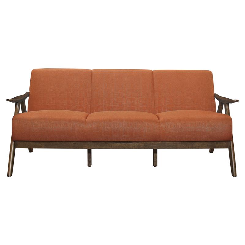 Lexicon Damala Mid Century Solid Wood, Orange Contemporary Sofa