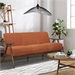 Lexicon Damala Mid-Century Solid Wood Frame Sofa in Orange