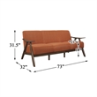 Lexicon Damala Mid-Century Solid Wood Frame Sofa in Orange