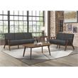 Lexicon Damala Mid-Century Solid Wood Frame Sofa in Dark Gray