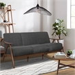 Lexicon Damala Mid-Century Solid Wood Frame Sofa in Dark Gray