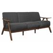 Lexicon Damala Mid-Century Solid Wood Frame Sofa in Dark Gray
