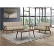 Lexicon Damala Mid-Century Solid Wood Frame Sofa in Light Brown