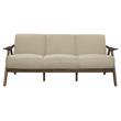 Lexicon Damala Mid-Century Solid Wood Frame Sofa in Light Brown