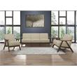 Lexicon Damala Mid-Century Solid Wood Frame Sofa in Light Brown