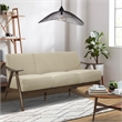 Lexicon Damala Mid-Century Solid Wood Frame Sofa in Light Brown
