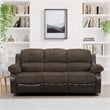 Lexicon Cranley Traditional Microfiber Double Reclining Sofa in Chocolate