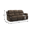 Lexicon Cranley Traditional Microfiber Double Reclining Sofa in Chocolate