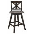 Lexicon Amsonia Wood Dining Swivel Counter Stools in Distressed Gray (Set of 2)