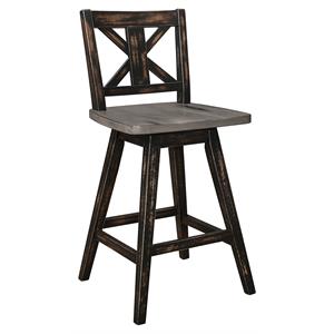 lexicon amsonia wood dining swivel counter stools (set of 2)