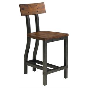 Lexicon Holverson Wood Counter Height Dining Chairs in Rustic Brown (Set of 2)