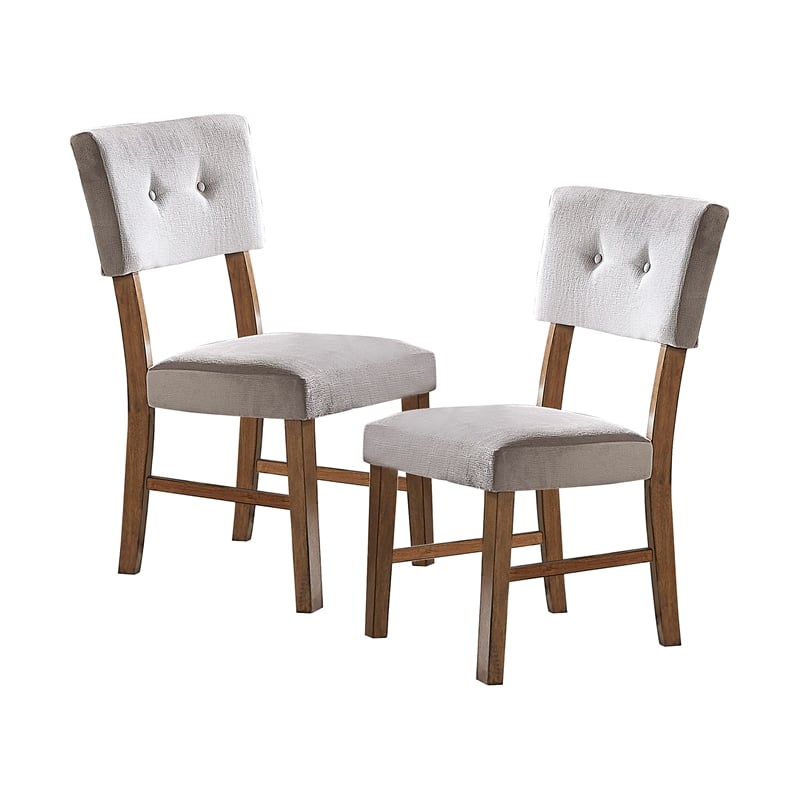 Lexicon Edam Wood Dining Room Side Chairs in Light Oak and Gray (Set of 2)