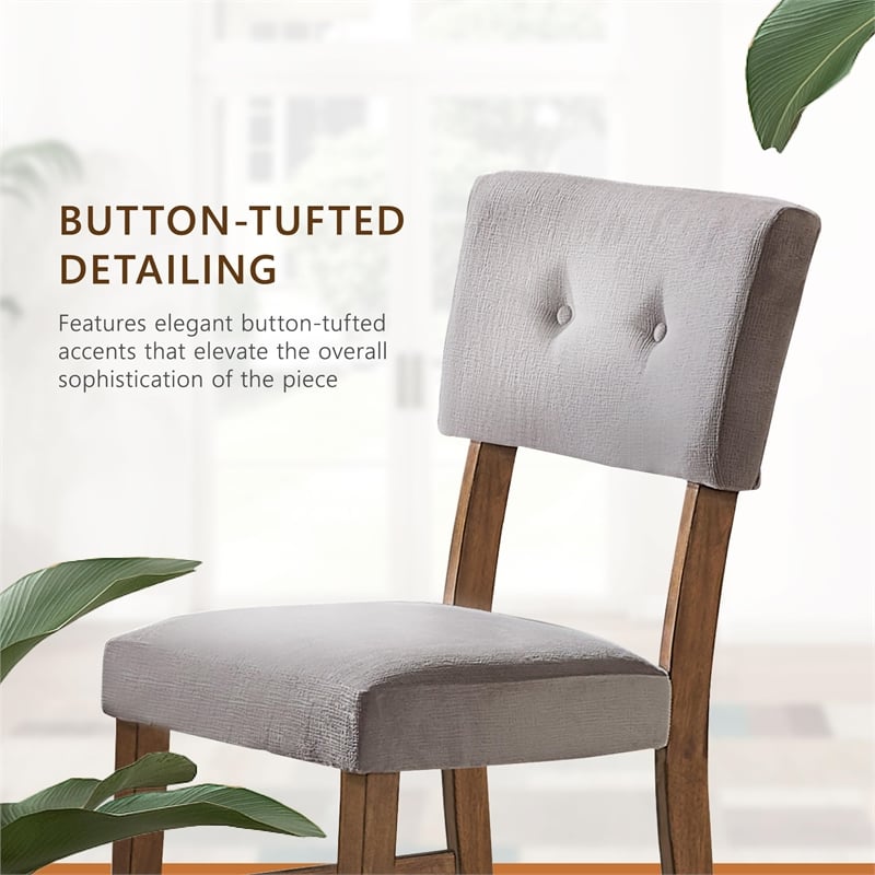 Lexicon Edam Wood Dining Room Side Chairs in Light Oak and Gray (Set of 2)
